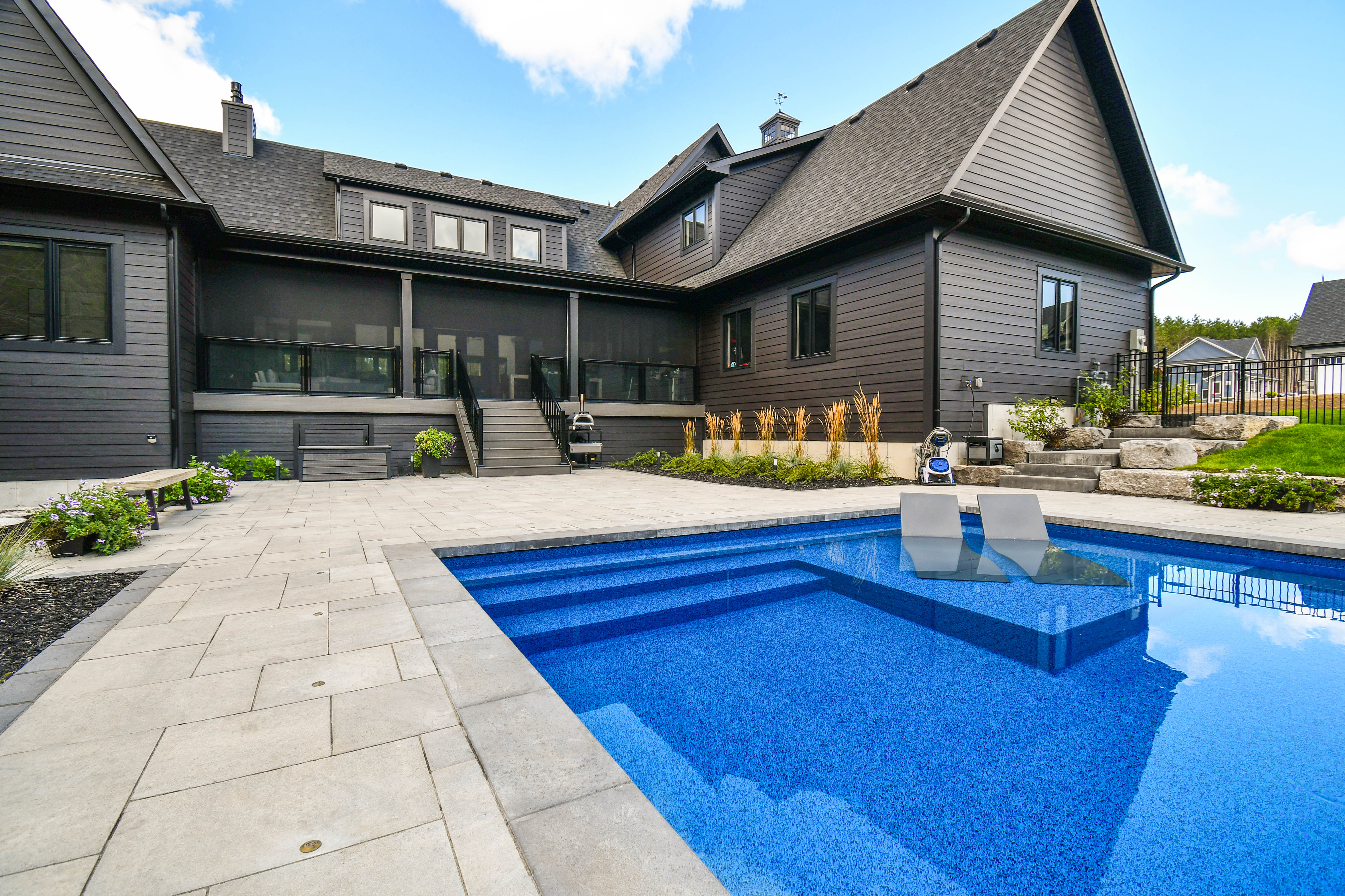 18x36 recatangle pool Liner over stairs